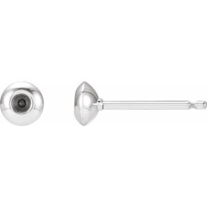 Round Bezel-Set Stud Earrings