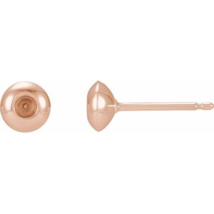 Round Bezel-Set Stud Earrings