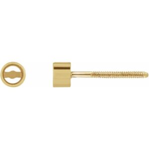 Round Micro Bezel-Set Stud Earrings