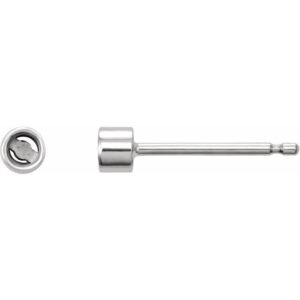 Round Micro Bezel-Set Stud Earrings