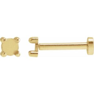 Round Rose-Cut 4-Prong Claw Stud Earrings