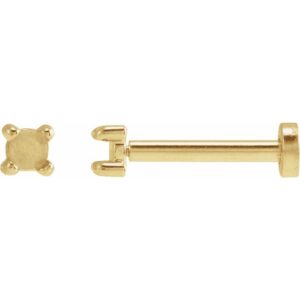 Round Rose-Cut 4-Prong Claw Stud Earrings