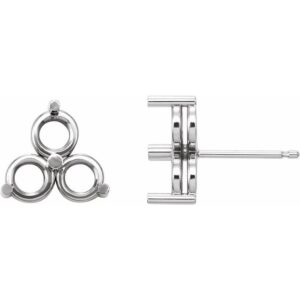 Round Three-Stone Earrings