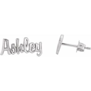 Script Nameplate Earrings