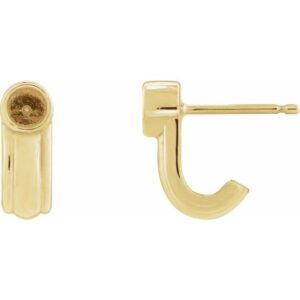 Solitaire J-Hoop Earrings