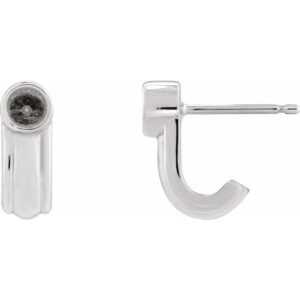 Solitaire J-Hoop Earrings