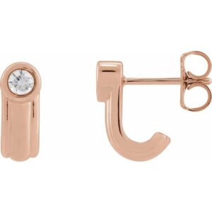 Solitaire J-Hoop Earrings