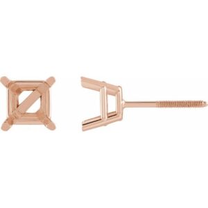 Square 4-Prong Lightweight Stud Earrings