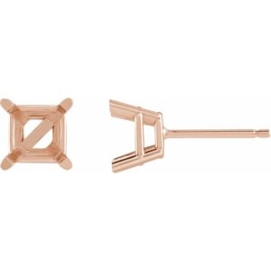 Square 4-Prong Lightweight Stud Earrings