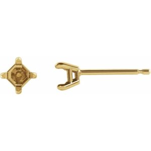 Square 4-Prong Stud Earrings