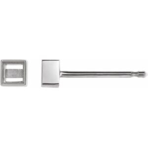 Square Bezel-Set Stud Earrings