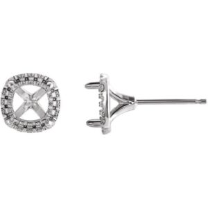 Square Halo-Style Earrings