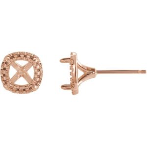 Square Halo-Style Earrings