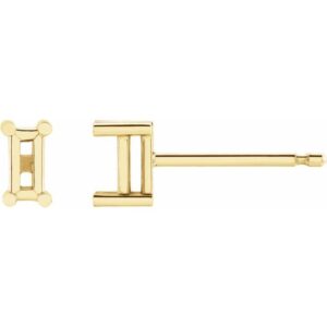 Straight Baguette 4-Prong Stud Earrings