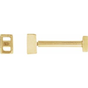 Straight Baguette Bezel-Set Stud Earrings
