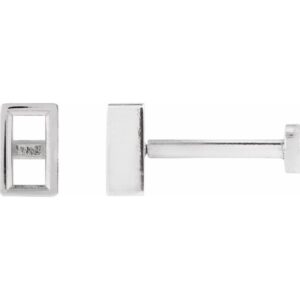 Straight Baguette Bezel-Set Stud Earrings