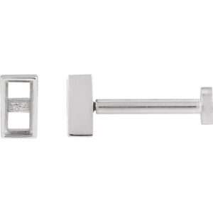 Straight Baguette Bezel-Set Stud Earrings