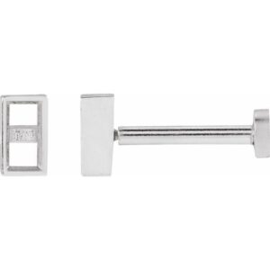 Straight Baguette Bezel-Set Stud Earrings