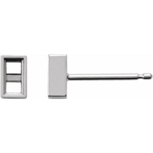 Straight Baguette Bezel-Set Stud Earrings