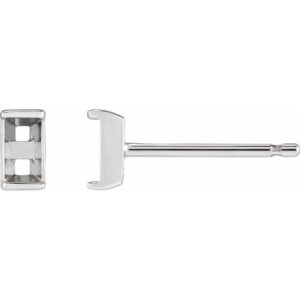 Straight Baguette Channel-Set Stud Earrings