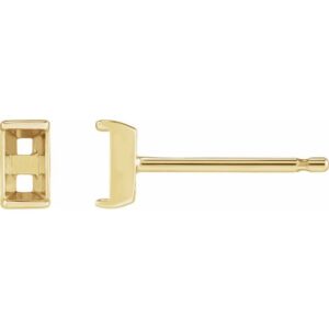 Straight Baguette Channel-Set Stud Earrings