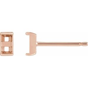 Straight Baguette Channel-Set Stud Earrings