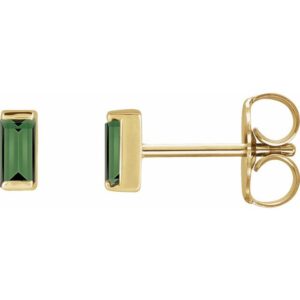 Straight Baguette Channel-Set Stud Earrings