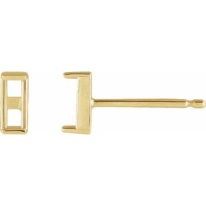 Straight Baguette Channel-Set Stud Earrings