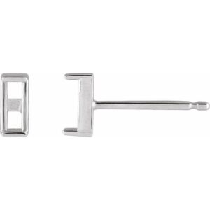 Straight Baguette Channel-Set Stud Earrings