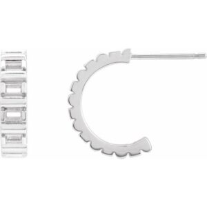 Straight Baguette Hoop Earrings