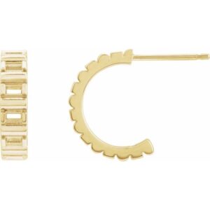 Straight Baguette Hoop Earrings