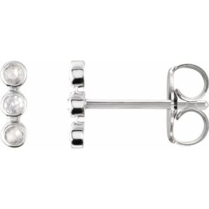 Three-Stone Bar Earrings