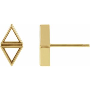 Two-Stone Bezel-Set Earrings