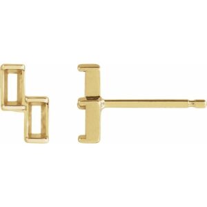 Two-Stone Stud Earrings