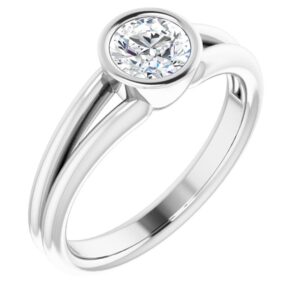 120827 Bezel-Set Solitaire Engagement Ring